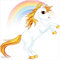 Wallario Memoboard aus Glas mit Motiv, Magnet-Tafel in 50 x 50 cm in Premium Qualität Weißes Einhorn vor einem Regenbogen
