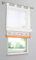 Devola Voile Raffrollo transparent Raffgardinen mit Schlaufen Blumenmuster Stickerei Fenstergardinen Faltvorhang Modern Rollo Küchengardine Tür Vorhänge BxH 140x155cm Orange 1er Pack