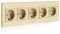 BSEED Schuko Steckdosenleiste 5 Fach Kristall Glas Platte - Fünffach Steckdose 16Amp 370mm Golden - Verlängerungssteckdosen Mehrfachsteckdose Wandsteckdose