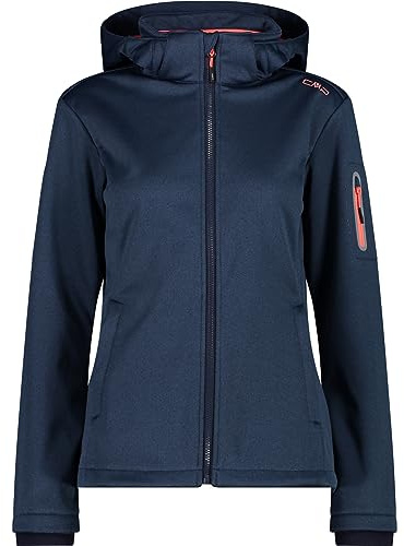 CMP - Melange-Softshelljacke für Damen mit abnehmbarer Kapuze, Blaue Tinte Mel., D46
