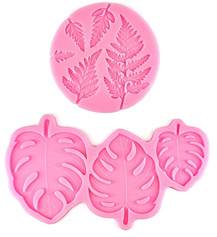 2 Pcs Leaves Silicone Fondant Mould Chocolate Fondant Mould DIY Cake Decoration Molds for Cake Decorating Baking Candy Making Chocolate Cupcake