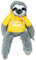 BEMIRO Faultier Kuscheltier mit Kapuze - gelb Keep Smiling - ca. 50 cm, Faultier Kuscheltier mit Pulli, Kletthände zum anhängen, Plüschtier Faultier mit Hoodie