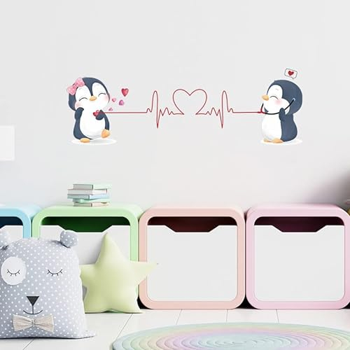 DOTUIARG Pinguine Wandaufkleber Wohnzimmer Schlafzimmer Hintergrund Heimtextilien Cartoon Aufkleber Tapete
