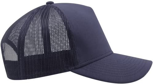 COOZO Unisex Rapper Jersey Mid Visor Trucker Cap - Navy - One Size