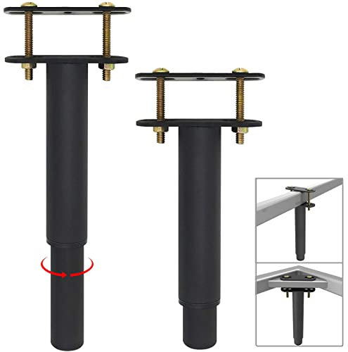 Lot de 4 pieds de support centraux réglables en hauteur pour cadre de lit, lattes centrales de lit, pieds de soutien lourds, pieds de meubles en acier extra durable | Convient pour cadre de lit,