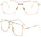 Retro Vintage Iron Man Sonnenbrille Tony Stark Brille Quadratischer Metallrahmen für Männer Frauen Brille Klassischer Legierung Rahmen, Transparenter Rahmen, klare Linse, Einheitsgröße