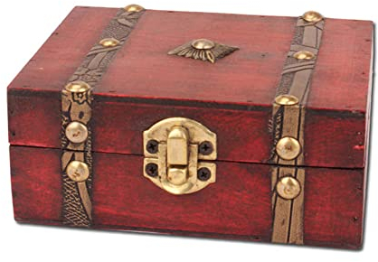LICHENGTAI Holz Schatztruhe Vintage Schatzkiste Hölzerne Schatzkiste mit Schloss Schatztruhe Holztruhe Retro Aufbewahrungsbox aus Holz mit Schloss Holz Münzkassette für Zuhause Bücher Schmuck