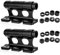 2Pcs Barres Toit, Support Fourche pour Barres Toit de Vélo Voiture Bloc Vélo Polyvalent Bloc Camion Blocage Rapide M5/M12/M15x100mm M15x110mm 2 x Barres Toit 8 x Paire Couvertures Latérales