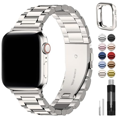 Fullmosa Cinturino per Apple Watch 40mm 41mm 38mm, Cinturino in Acciaio Inossidabile Compatibile con Apple Watch SE SE2 Serie 9 8 7 6 5 4 3 2 1, Cinturini di Ricambio per Donna e Uomo, Galassia