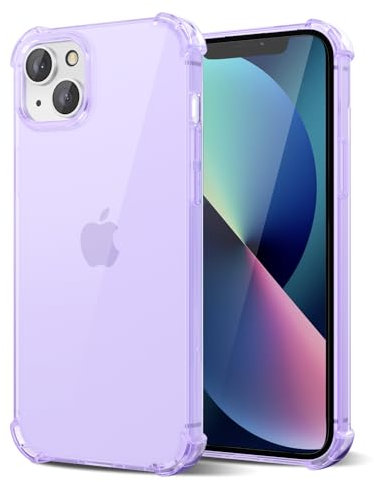 Svanove Svaove for iPhone 13 Phone Case Liquid Silicone, Thin Ultra Slim Minimalist Phone Cover, Girly Cute Plain Bright Solid Color Matte Soft Rubber Jelly Gel Plastic TPU Bumper, Elegant Purple