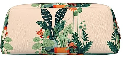 vacsAX Cartoon kleine grüne Pflanze Bleistift Fall Bleistift Beutel Münze Beutel Kosmetiktasche Büro Schreibwaren Organizer Tragbare Bleistift Tasche