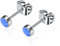 Titan Ohrstecker für Frauen und Mädchen - 5mm Naturstein Edelsteine, Hypoallergene Ohrringe, Nickel frei - Schwarzer Onyx und Blue Jade Stone