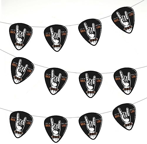 AK Giftshop Rock and Roll Wimpelkette aus schwerem Metall, Party-Dekorationen, 12 Stück/2,5 m Band