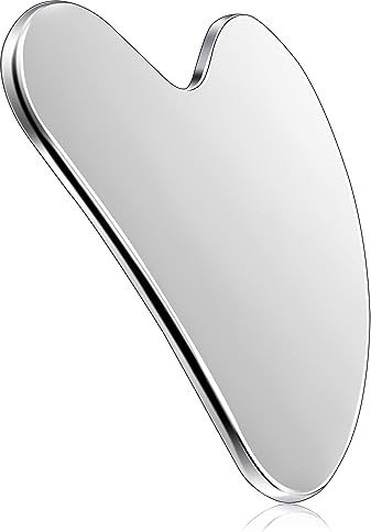 Gua Sha Stein Massagewerkzeug, gua sha Edelstahl, Herzform Gua Sha Massagewerkzeug, Anti-Falten-Werkzeug, Gesichtsmassage Für Augenschwellungen Hautstraffung von Gesicht.