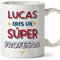 MUGFFINS Tazas Personalizadas para PROFESOR hombre - En Español - Eres Súper - 11 oz / 330 ml - Regalo Personalizable original y divertido