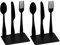 LdawyDE Buchstütze, 2 Stück Buchstützen Metal Bücherstütze Schwarz Bücherhalter Besteck Kreativ Dekorative Buchhalter Regal Bookends für Küche, Schule, Zuhause, Bibliothek