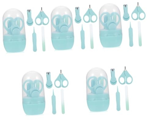 Toyvian 5 Sätze Baby-nagelfeile Nagelpflegeset Für Babys Nagelpflegeset Mit Etui Nagelschneider Für Babys Nagelschneider-Set Neugeborene Produkte Kleiner Junge Kosmetik Rostfreier Stahl