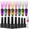 MIZHSE Cat Eye Gel Nail Polish with Magnet 8 Colors 9D Magnetic Gel Nail Polish Kit Holographic Cat Eye Chameleon Glitter Rainbow Cateye Magnetic Set Soak Off UV for Home DIY