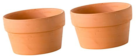 Kisangel Maceta De Terracota para Suculentas y Cactus Set De 2 Piezas De 12.5cm Adecuado para Decoración De Fiestas y Resistente y Ligera con Agujero De Drenaje