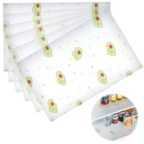 Protector Cajones Cocina, 6 Piezas 45 * 30cm Cortable Rollo Plastico Protector Muebles, Protector Armarios Cocina Antihumedad y Antideslizante, Forro para Refrigerador y Mueble