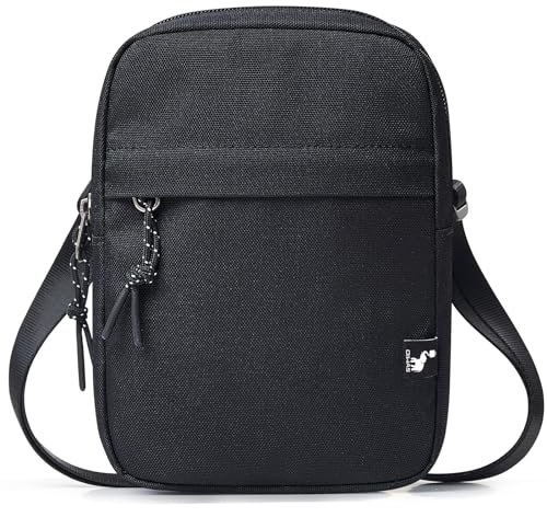 OIWAS Herren Umhängetasche Klein Herrentasche Zum Umhängen Männerhandtasche Schultertasche Handytasche mit Schulterriemen Schwarz