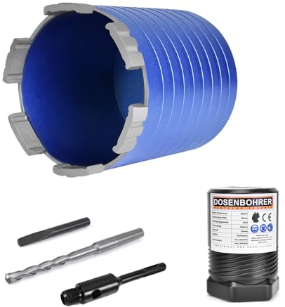 M16 Turbo - Fresa diamantata, 82 mm, con SDS-Plus, lunghezza utile 70 mm, 6 segmenti diamantati, corona diamantata, con punta di centraggio, per calcestruzzo, muratura, mattoni, poroton, intonaco