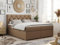 MKS MEBLE Boxspringbett 120x200 mit Matratze und Topper, Boxspringbett mit Bettkasten und Kopfteil- Alda - H4 Braun Kunstleder