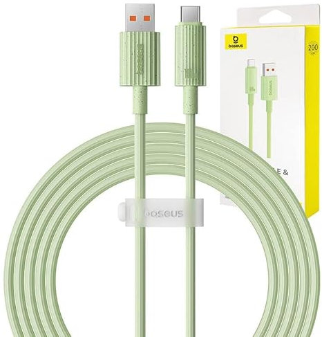 Baseus - Cable de carga rápida USB a USB-C serie Habitat 2m 100W - Verde