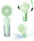 Ventilador Portatil 3 en 1, Ventilador de Mano Recargable usb con Niebla Agua, 4 Velocidades Ventilador Bolsillo Plegable 180° con Cordón, Ventilador Silencioso Hogar Oficina,Resistencia 6-8h (Verde)