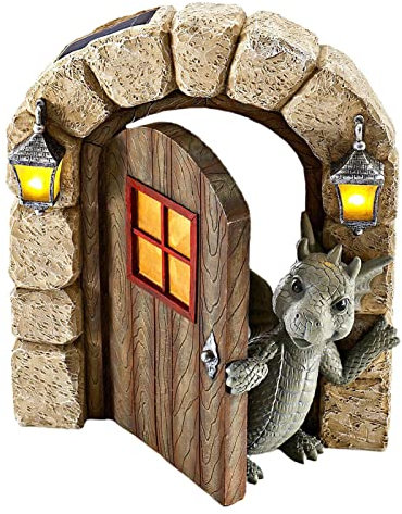 Schöne Hof Drachenskulptur, Wunderliche Garten Drachen Figur, Kunstharz Drachenskulptur Garten, Drachen Figuren Garten Klein Ornament, Drachen Deko Figuren, Statuen für Gartenwand Hof