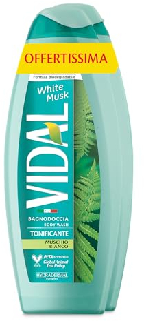 Vidal - White Musk, belebende Formel, Duft Weißer Moschus, dermatologisch getestet, 2 Flaschen à 600 ml