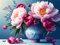 Malen Nach Zahlen Erwachsene, Paint by Numbers Malen Nach Zahlen kinder, Pfingstrose Bouquet Handgemalt Ölgemälde Kit Mit Knitterfreie Leinwand, Pinsels und Acrylfarbe für Home Decor 100X135cm I-10217