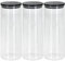 URBN-CHEF Clear Glass Storage Jars with Black Airtight Lids - Perfect for Coffee, Tea, Sugar and Spices - Available in 4 Sizes, Single, 3Pcs or 4Pcs Set