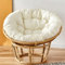 Generisch Papasansesselkissen rund weiß 110x110 cm Polyrattan Hängesesselkissen
