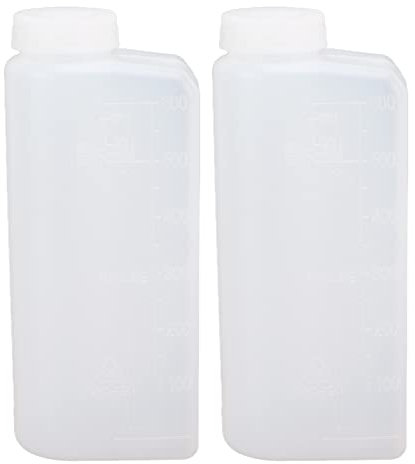2 Stück 600ml 2 Takt Benzin Öl Mischflasche, Nylon Kunststoff Öl Mischflaschen Behälter für Gartenkettensägen, Rasentrimmer, Eisenbearbeitungsmaschinen