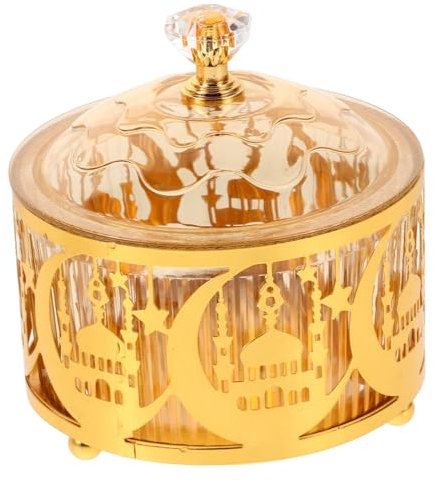 Amosfun Eid Aladha Serviertablett Goldfarben Arabisches Snacktablett Für Süßigkeiten Früchte Und Kekse Festliche Kulturelle Eleganz Langlebig Und Praktisch Für Ramadan Und Heimdekoration