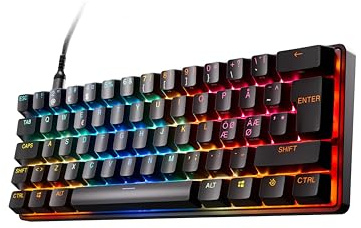 SteelSeries Apex Pro Mini Gen 3 Gaming Tastatur 60 Prozent - Hall Effect Switches OmniPoint 3.0 - Anpassbarer Auslösebereich - GG Quickset - Rapid Trigger - Rapid Tap-SOCD - NOR Layout QWERTY
