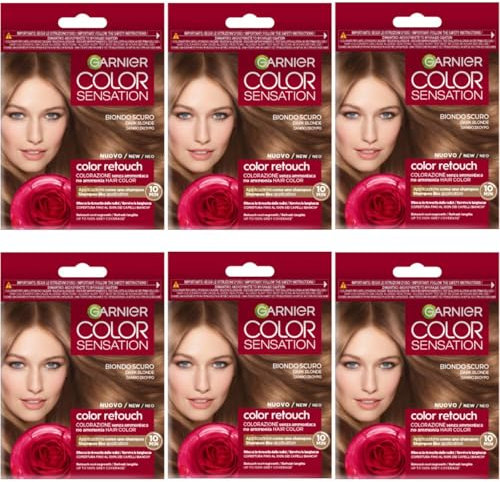 Garnier Color Sensation Retouch Retouch für das Haarwachstum ohne Ammoniak in nur 10 Minuten (Dunkelblond, 6 Einheiten)
