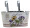 DARO DEKO Metall Hängetopf mit 2 Henkeln - 23cm x 11cm (Sonnenblume, 1 Stück)