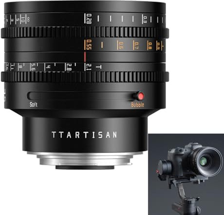 TTARTISAN Obiettivo Cine, 35 mm, T2.1, a doppio effetto bokeh, 0.8 Mod, per fotocamere RF Mount EOSR RP R5 R5C R6 R6I R3 R8 R7 R10 R50 R100 EOS C80 EOS C70, ecc.