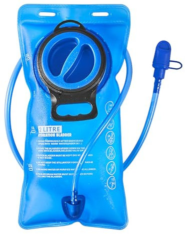 CUEMOON Trinkblase 2l，Trinksystem für Rucksack mit Trinkschlauch, für Jeden Rucksack zum Radfahren Camping Walking,Blau