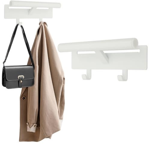 Rucksackaufhänger Stahl Haken Rucksack Schultasche Wandhalterung Aufhänger Kohlenstoffstahl Minimalistisch 26*11*7cm ideal Zum Aufhängen Von Arbeit Lunchtasche und Geldbörse (Hält bis 30kg) (Weiß)