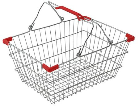 Cesta de la compra de metal, almacenamiento de alambre resistente al óxido con asa de granja para alimentos, picnic y uso residencial