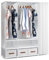 Alightup Armoire de Rangement avec Rideau, Penderie, Dressing, Armoire Métallique, avec Barres de Suspension, Porte-vêtements, pour Vestiaire, Chambre, 144 x 45 x 166 cm (Blanc, 144 x 45 x 166 cm)