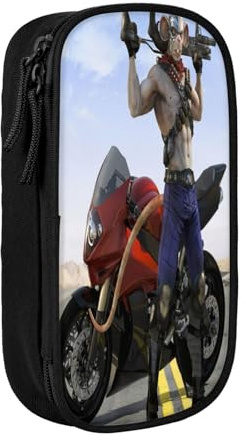 YINGD Biker Mice from Mars Pencil Case for Holiday Gifts - Festive Custom Print Oxford Fabric with Zipper Closure