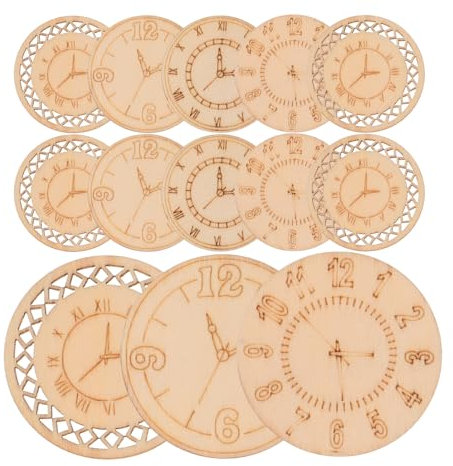 SHINEOFI 16 Stück Unbemalte Holzscheiben DIY Holz Uhr Ausschnitte für Dekoration zum Bemalen und Basteln für Verschiedene Anlässe und Räume