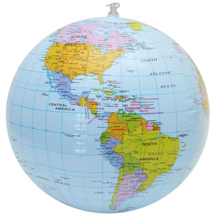 SGERUFZ 1 pcs Erde Globus Weltkugel aufblasbar Geographie Weltkarte Wasserball aufblasbar für Garten, Strand, Pool, Wissenschaft Geographie Bildung