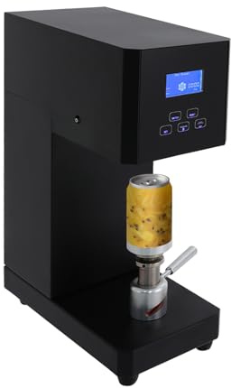 Commercial Soda Can Sealer,Manual Cup Sealing Machine,Semi-automatic Cup Sealer Machine with LED Display,Height Adjustable,Bottle Sealer Machine for Aluminum and Plastic Cans(Black)