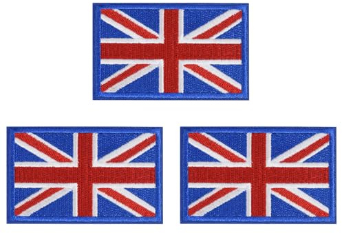 QianSiLi Union Jack Patch United Kingdom Flag Iron On Patches Embroidered Patch for Military Uniform Tactical Bag Jacket Jeans Hat