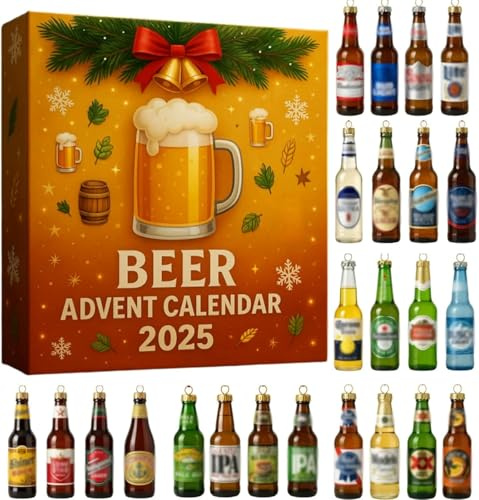 Advent Calendar 2025, A Daily Tasting Journey Through Unlocking the World Whiskey Flavours, Christmas Advent Calendar with 24 Whiskey Ornaments （3D）